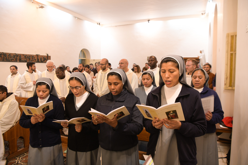 The sisters Figlie di Santa Elisabetta in the chapel of the Maria Bambina house on the Feast day of St Elisabeth