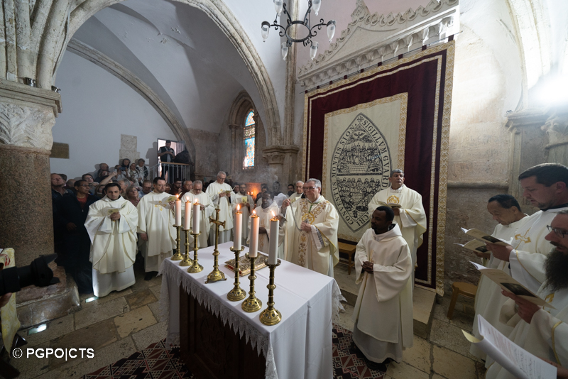 Franciscans gathered at the cenacle for the Missa in Coena Domini 